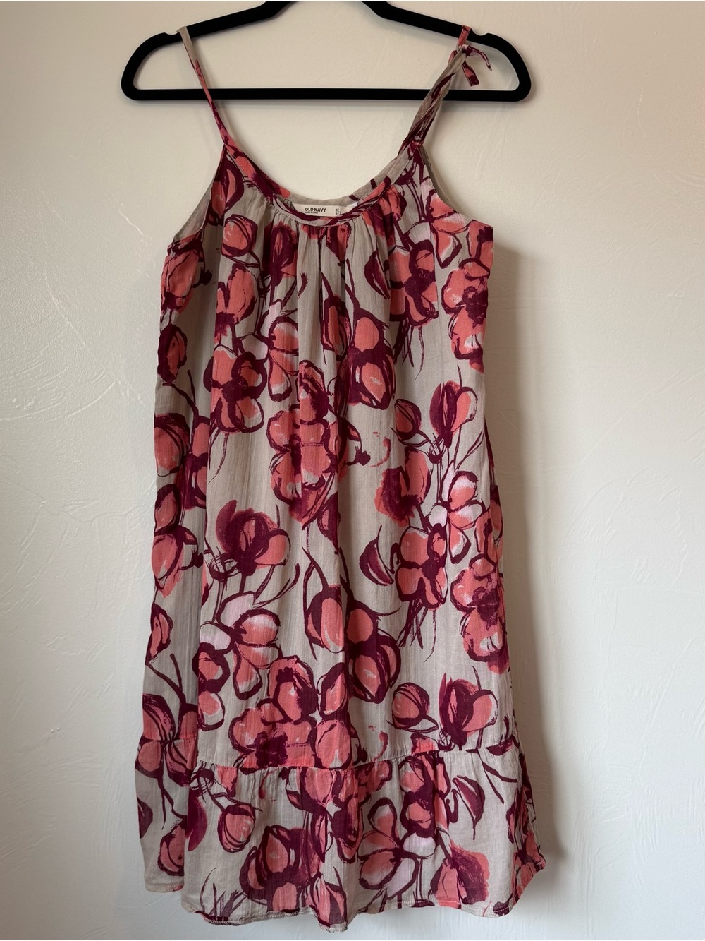 Old Navy Spaghetti Strap Sundress Cotton Floral Print Large